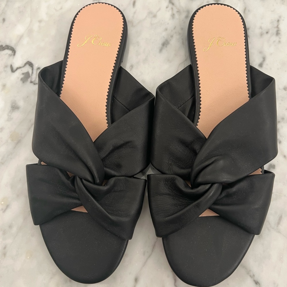 J. Crew Twisted Knot Sandals in Soft Leather